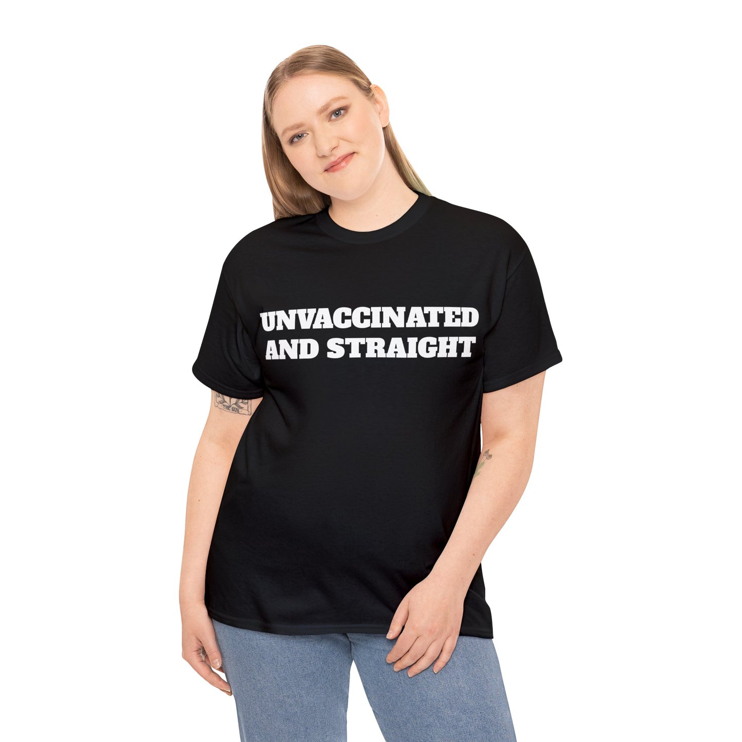 "Unvaccinated and Straight" Unisex Heavy Cotton Tee